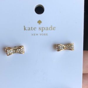 kate spade gold ready set bow pave bow studs